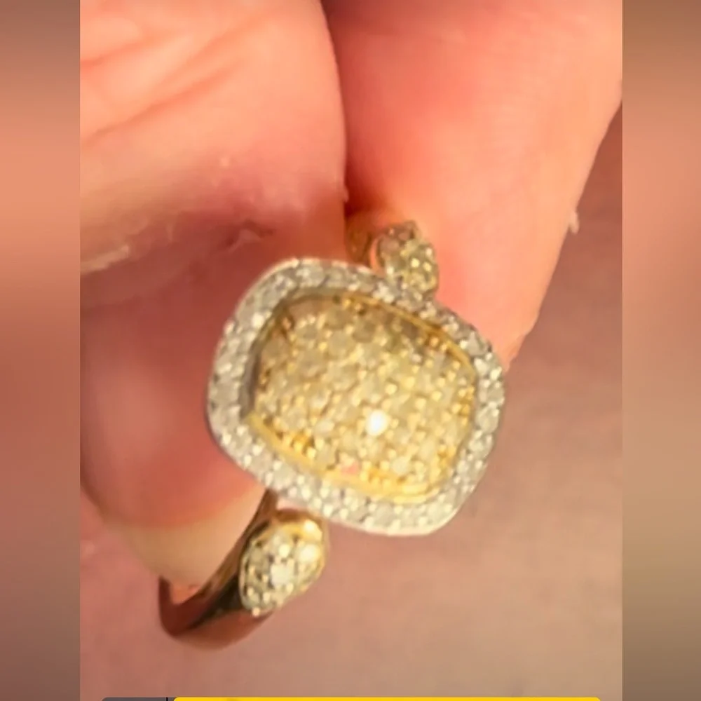 πHPπ10K Diamond YELLOW & WHITE .53ctw SOLID Yellow Gold NATURAL & MINED - Picture 6 of 13